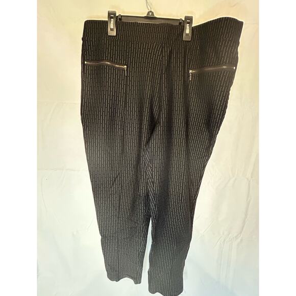 Women's 3X Pin Striped Pants Black GUC Classic Concepts 3XL XXXL - Picture 1 of 5